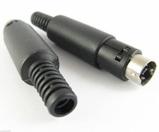 2Pcs 6 Pin Mini DIN Plug Connector Plastic Handle NEW