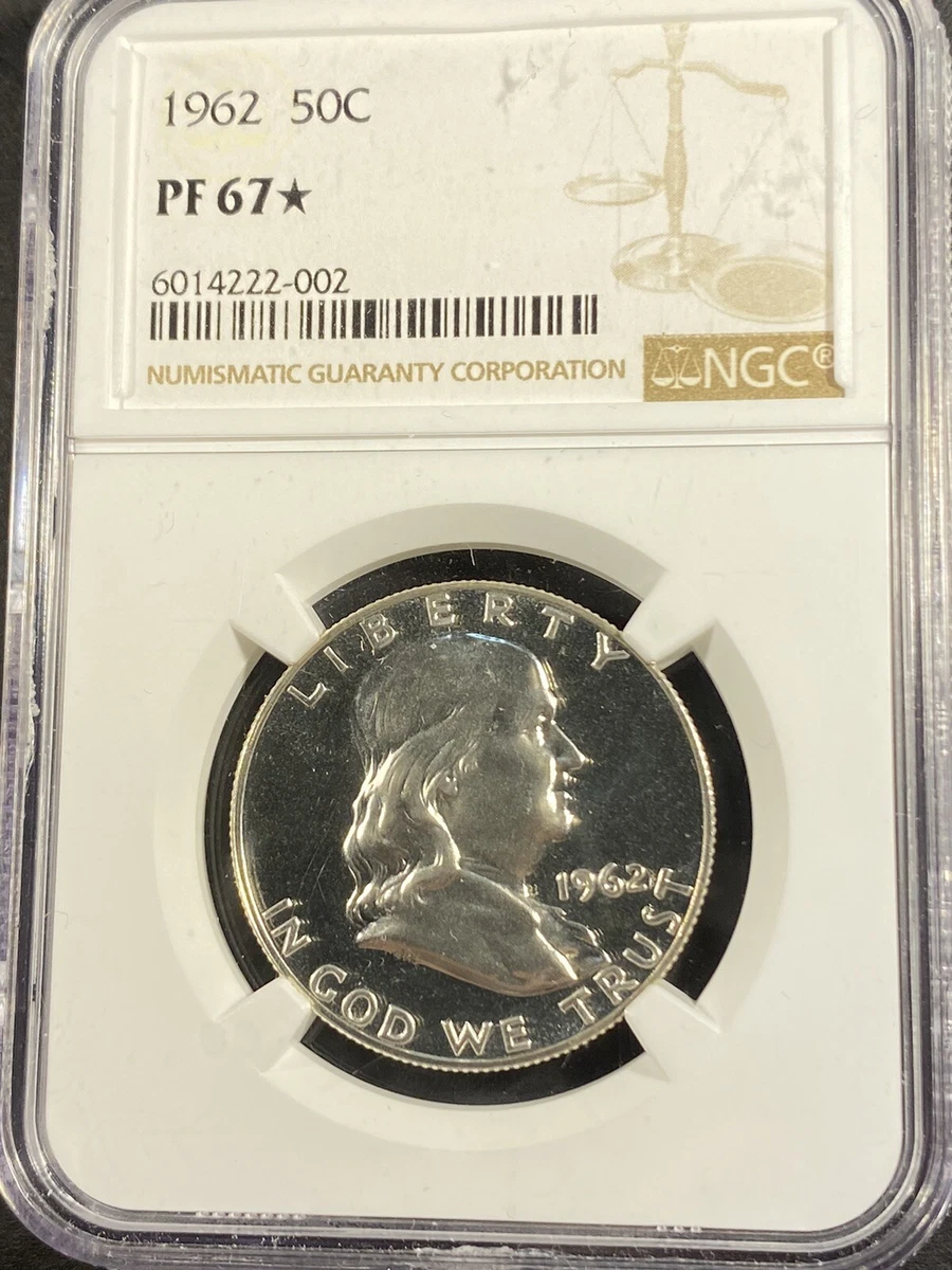 プルーフ PR67)アメリカ合衆国 フランクリン ハーフダラー銀貨 1962