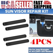 4pcs Sun Visor Black Repair Kit Rh Lh Sun Visor For 07-17 Jeep Wrangler Jku Jk
