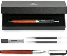 ARTEZA Walnut Gel Ink Pen and Mechanical Pencil 2pc Pen Pencil 14 Refills - 4738