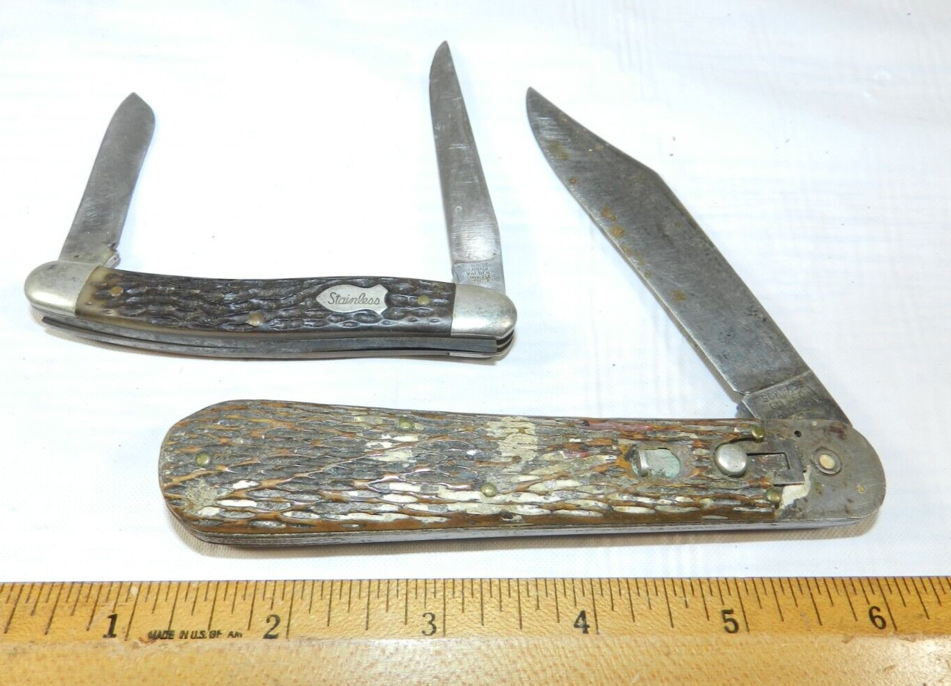 Vtg 1916 Schrade Cut Co Walden 825 Stockman Folding Pocket Knife Lot Parts eBay