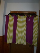 Sleeveless Soft Tee Dresses Gap size L,M,S,Yellow Striped,Berry 94% rayon viscos