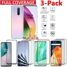 3-Pack OnePlus All Phone Models Full Coverage Tempered Glass Screen Protector 3X