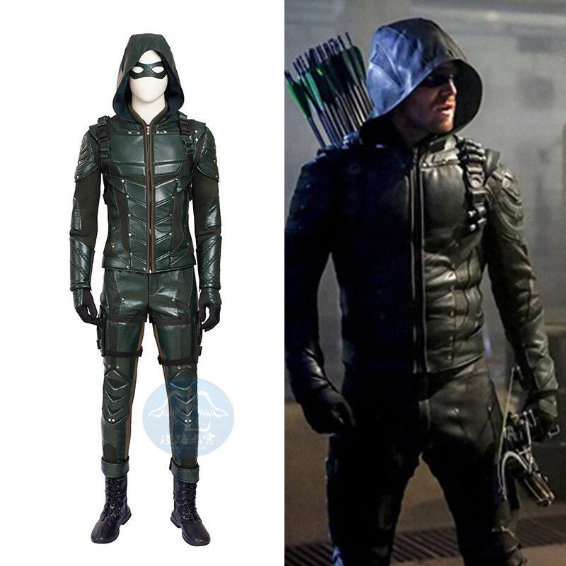 绿箭第 5 季 Oliver Queen Cosplay 服装鞋男式万圣节服装 — 第 2/4 张图片
