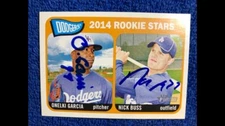 2014 Topps Heritage Dodgers Garcia Nick Buss Autographed Baseball Card #331