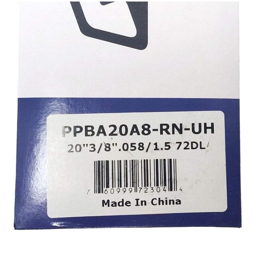 20" Chainsaw Guide Bar 208RNDK095 With 4 Chains 3/8" .058" 72 Drive Links RN UH