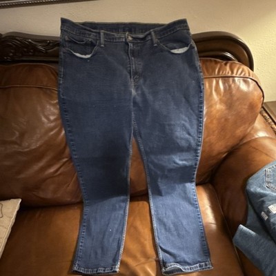 Levi's Straight Jeans 501 Men Blue Black Denim Medium Dark Wash Cotton Classic