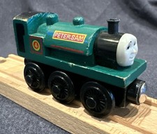 Thomas  Friends Wooden Railway Train Tank Engine - Peter Sam- Green
