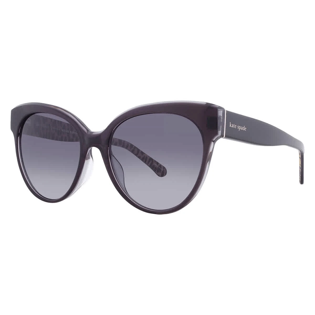 NWT KATE SPADE Gray Shaded Butterfly Ladies Sunglasses With Case kate spade new york Polarized Black Sunglasses for Women for  main image 4