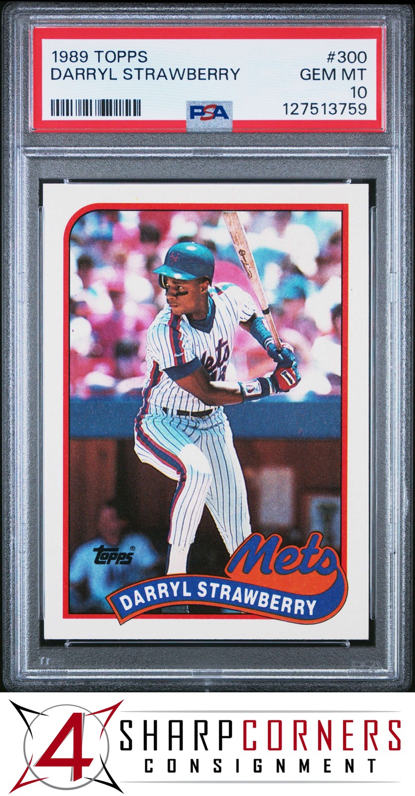 1989 TOPPS #300 DARRYL STRAWBERRY METS PSA 10