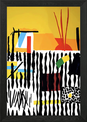Abstrakte Formen Collage gerahmt Wandbild Poster Leinwanddruck Bild