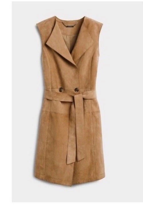 Chaqueta Chaleco Largo Casa Blanca Mercado Negro 100% Calidad Premium Gamuza Cuero L