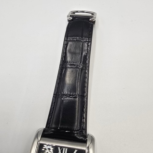 Cartier Tank MC 3589 W5330004 Stainless Black Dial Automatic Men's Watch 34mm - Picture 9 of 10