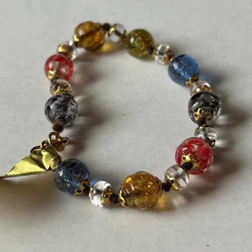 Murano Glass Bead Bracelet, Federica, New with Tags
