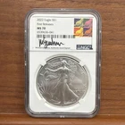 2022 American Silver Eagle NGC First Day of Issue MS70 Michael Gaudioso Signed