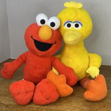 Sesame Street Elmo  Big Bird Plush Lot Just Play 2023 16  18  Stuffed Animal