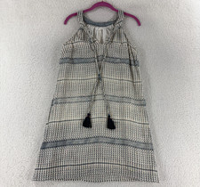THML Ivory Blue Geometric Print Cotton Dress Womens Small Sleeveless V Neck