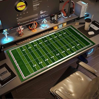 1pc Green Football Field Mouse Pad | Durable Large Non-Slip Rubber Washable De