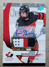 2019 Upper Deck Team Canada Women Jaime Bourbonnais Game Used Patch Auto /199