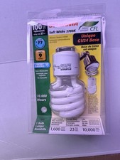 Sylvania Soft White 2700K 100 Watt Replacement CFL Light Bulb 23 Watts, New.
