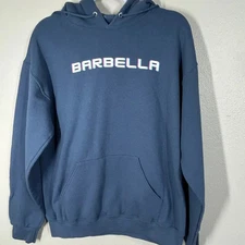 Barbella Hoodie Mens Medium Cotton Polyester Navy Blue Hoodie Sweatshirt