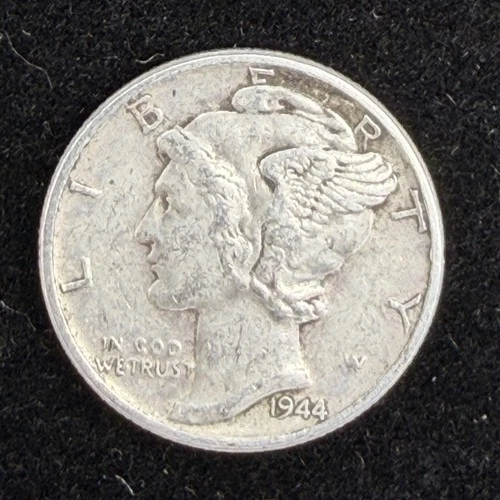 1944 Mercury Dime 90% Silver Pre-1965 Circulated Condition US Coin 17-3