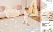 Baby Play Mat, 71x59 Inch Foldable Play Mats for Babies Forest 59x71x0.4 Inch