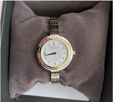 BULOVA 98P193 RHAPSODY SILVER DIAMOND DIAL TWO TONE STAINLESS STEEL WOMENS WATCH