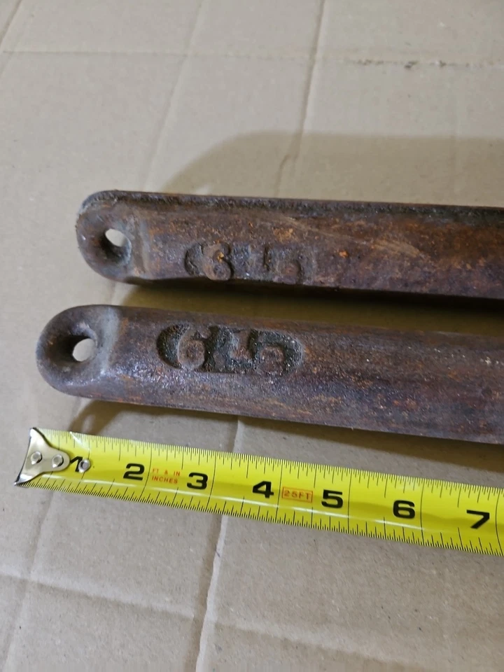 1 par de pesos antiguos de ventana de 14,5" de 6 libras marco de hierro fundido (2 piezas) marcado 6-12 Foto 3 de 4