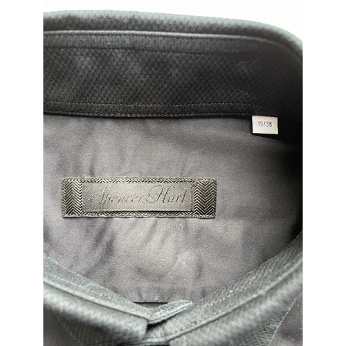 Spencer Hart Shirt Mens Size 15” Black Concealed Buttons - Picture 10 of 13