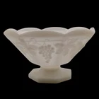 Vintage Anchor Hocking Paneled Grapes White Milk Glass Fruit Bowl Centerpiece