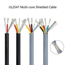 UL2547 Flexible Shielded Cable Audio Signal Wire 18-28 AWG, 2/3/4/5/6/7/8 Cores