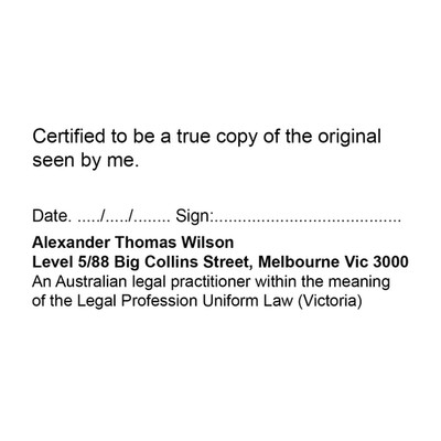 Australian Legal Practitioner Stamp for Business 6033mm NSW VIC QLD WA NT TAS