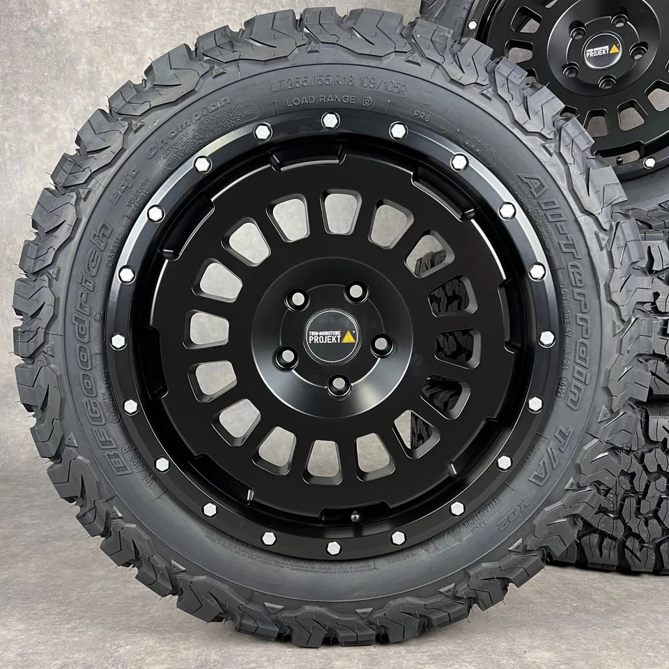 Twin Monotube AT 18" Offroad Felgen Räder VW T5 T6 T6.1 All Terrain Black 255/55 - Bild 2 von 4