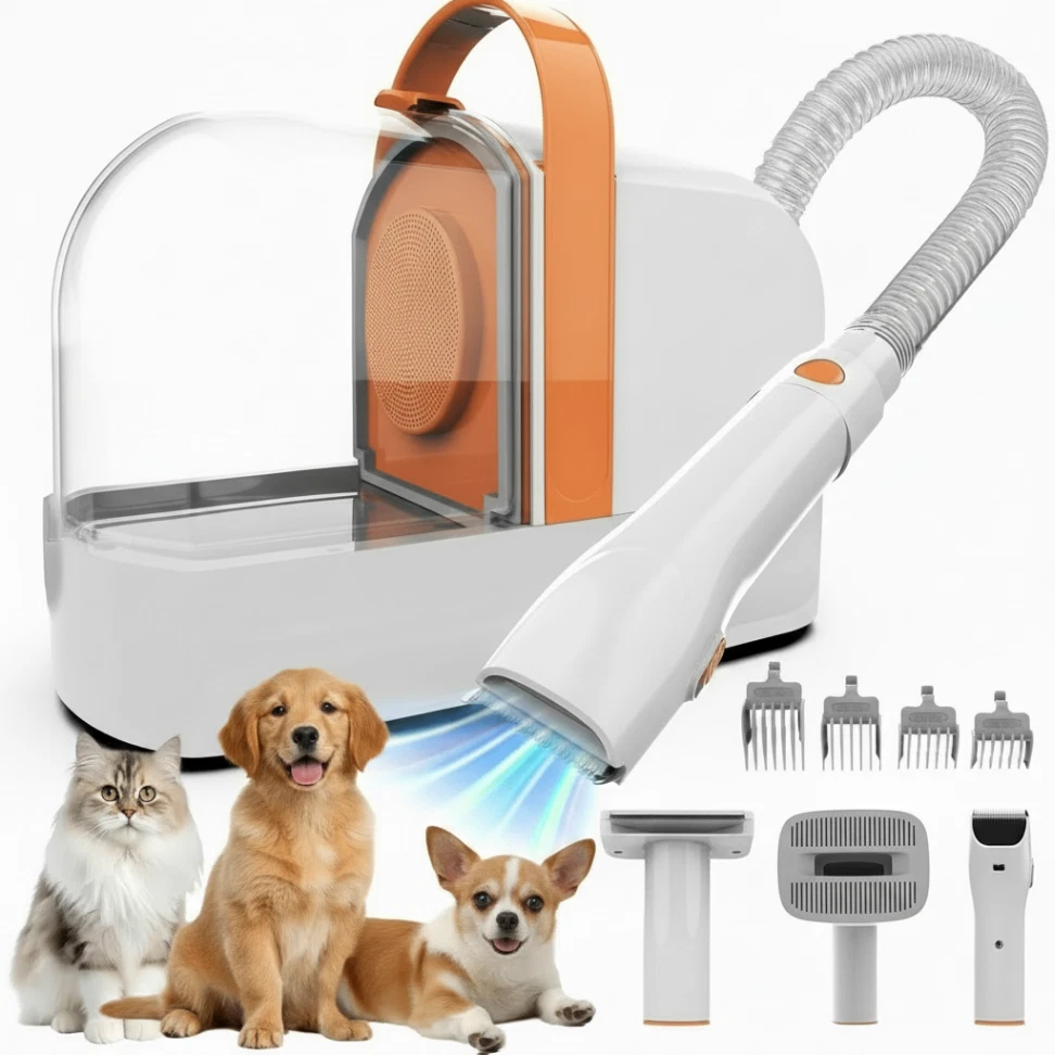 Pet Grooming Vacuum Kit 12000Pa Suction Dog Hair Clipper Groomer Fast Shipping