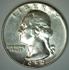 1959 Washington SILVER Quarter BU Coin 25c Twenty-Five Cents All Original