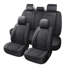 Car Seat Covers Leather Seat Covers for Cars, Car Seat Full Set Black