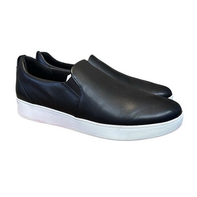 FitFlop Rally Leather Slip On Skate Sneakers Black Shoes Womens Size 11 W/ Box