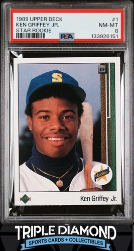 1989 Upper Deck #1 Ken Griffey Jr. Star Rookie RC Mariners PSA 8 NM-MT BNB234