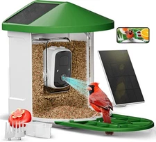Smart Feeder with Camera, Dual Solar Panels Feeder Camera AI Identifies 11000+ S