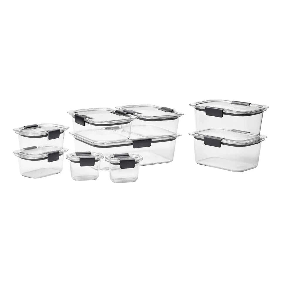 Rubbermaid Brilliance Food Storage Container, 18 Piece Set, Leak-Proof, BPA Free - Image 2 of 4