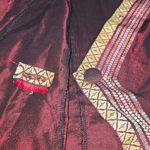 Handmade Small Artisan Top Cultural Attire Gold Brocade Trim Statement Blazer - Picture 11 of 12