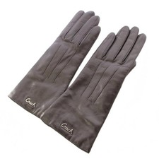 Coach Gloves Leather Cashmere Logo One Point 7.5 Brown
