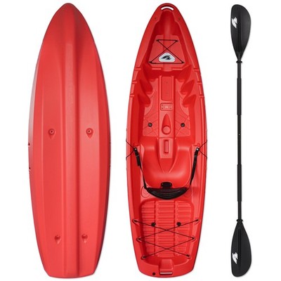 F2 Marken Kajak Axxis - Angelkajak 1 Sitzer mit Paddel Rot 254cm Hartschale