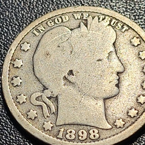 1898 25C Barber Quarter, Contains 0.1808oz of SILVER