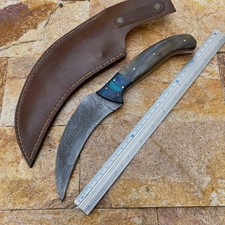 10” Damascus Steel Hunting Karambit Knife – Custom Fixed Blade – Gift for Men