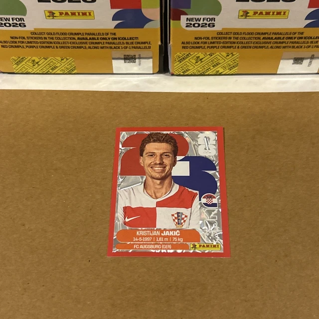 2026 Panini World Cup Sticker Red Crumple Parallel Croatia Kristijan Jakic CRO8