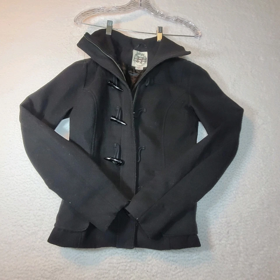 Hydraulic Pea Coat Womens Black Button Up/zipper Jacket  Size XS - Image 2 of 4