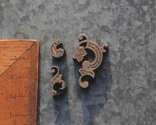 3x brass ornament bookbinding gilding hot foil stamp embossing Art Nouveau old..