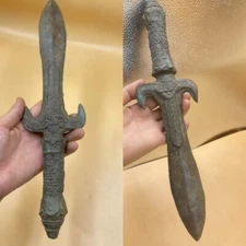 Museum quality Ancient Near Eastern Old Bronze Short Sword With Engravings 